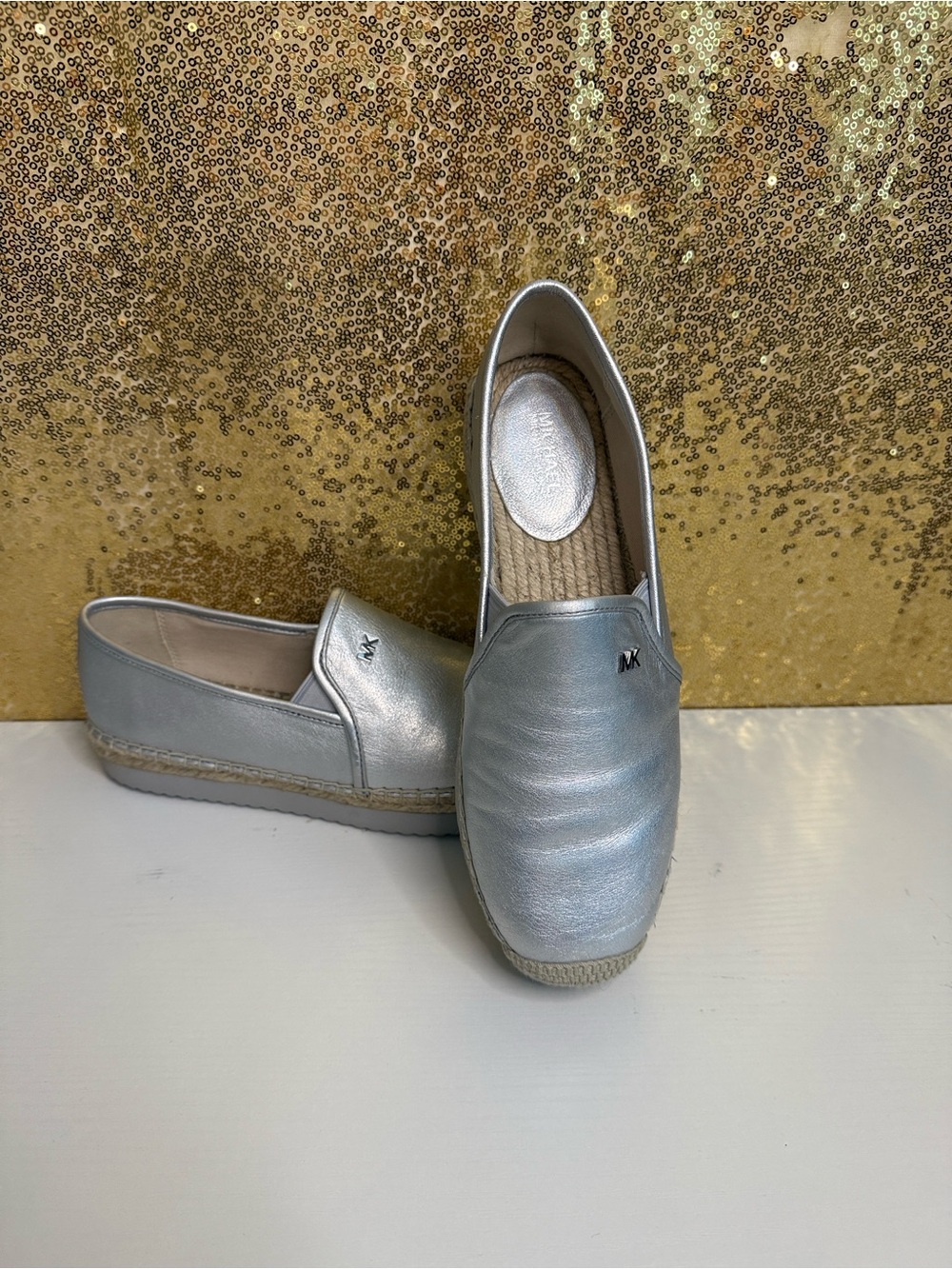 Michael Kors Hastings Slip-On Espadrille In Metallic silver color